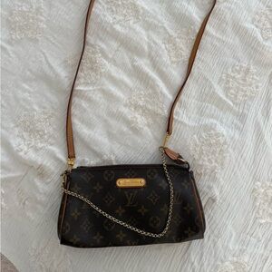 Louis Vuitton Monogram Crossbody Bag with Gold Accents
